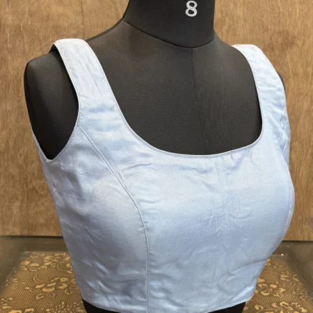 Silver Glow Tissue Silk Blouse