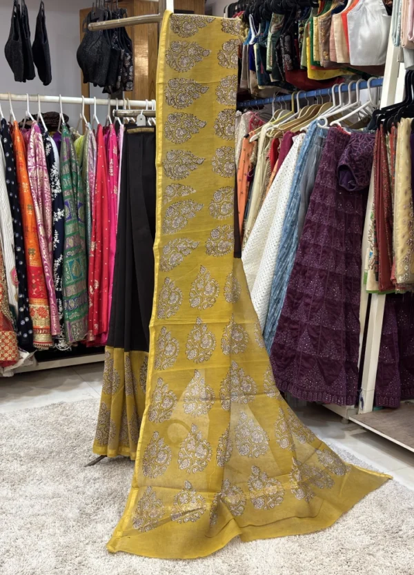 Sun & Ink Chanderi Hand Block Saree