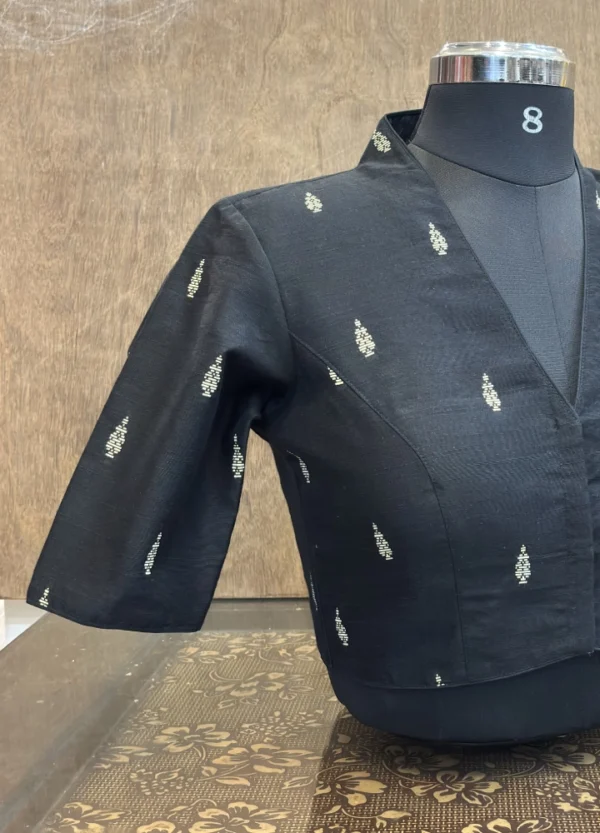 Butta Pure Black Cotton Blouse - Image 2