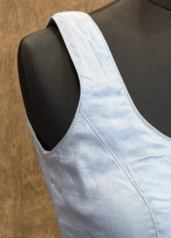 Silver Glow Tissue Silk Blouse - Image 2