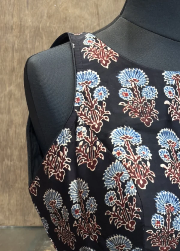 Ajrakh Print Silk Blouse - Image 2