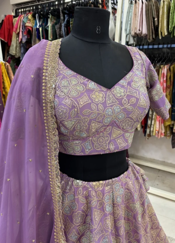 Zari Tissue Sequin Lehenga - Image 2