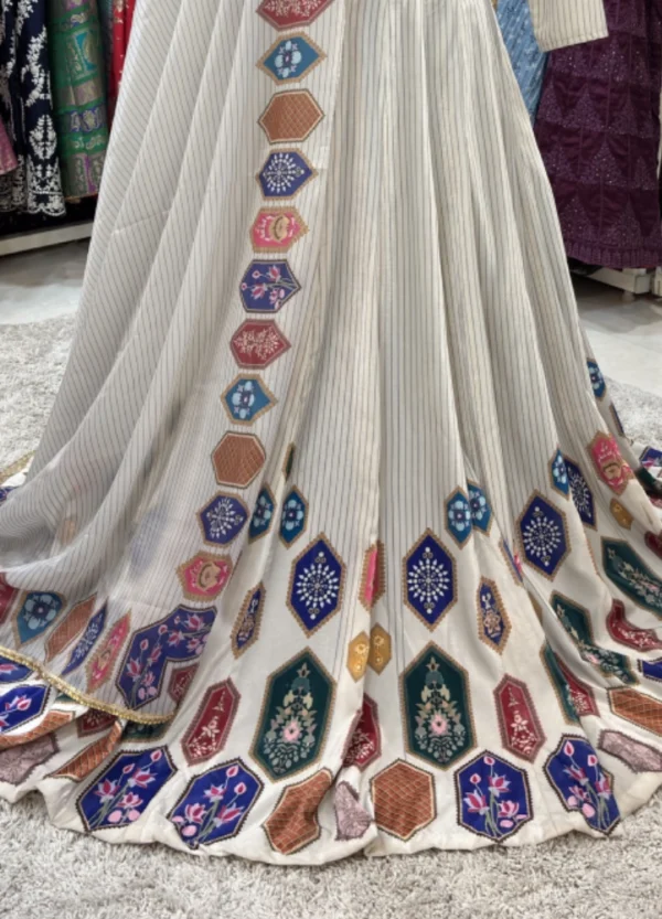 Velvet Elegance Digital Print Lehenga - Image 2
