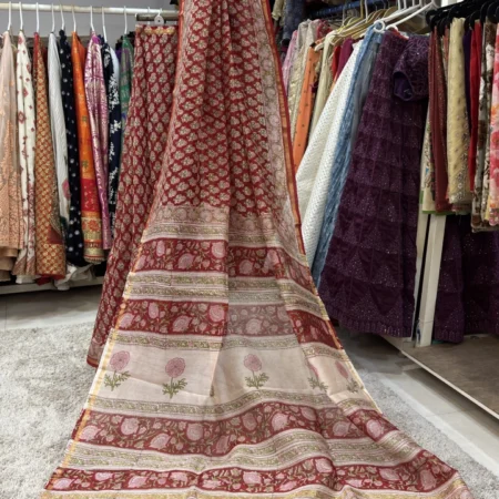 Royal Chanderi Hand Block Saree