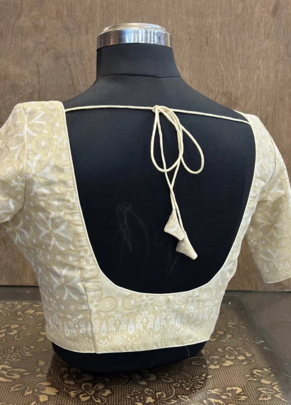 Golden Jamdani Glow Blouse - Image 3
