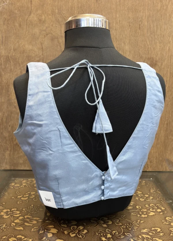 Silver Glow Tissue Silk Blouse - Image 3