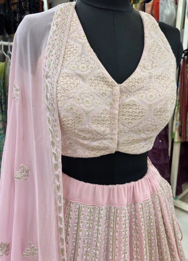Chikankari Georgette Lehenga - Image 3