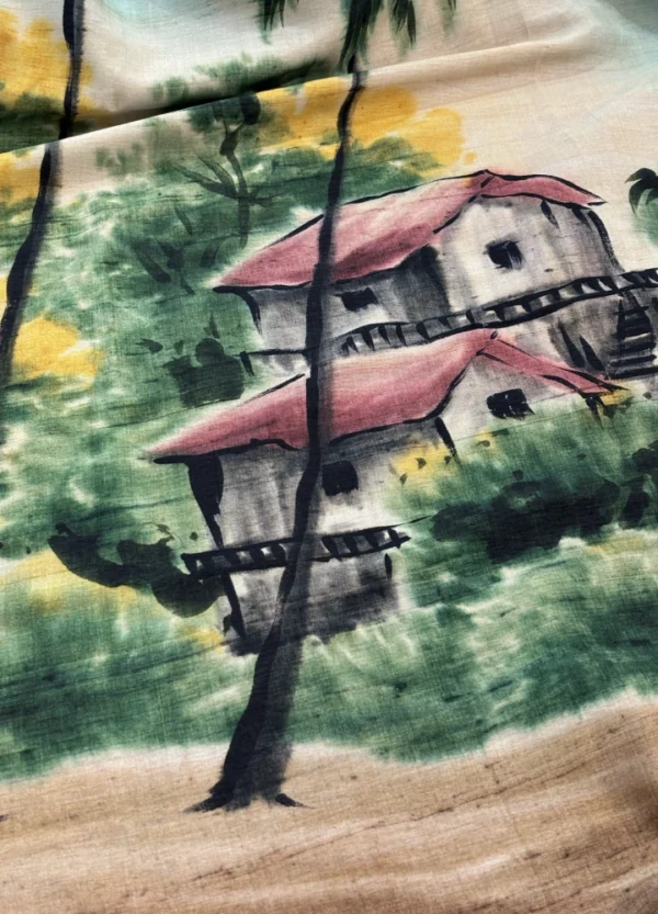 Silk Kala Soft Tussar Saree with Digital Print - Image 3