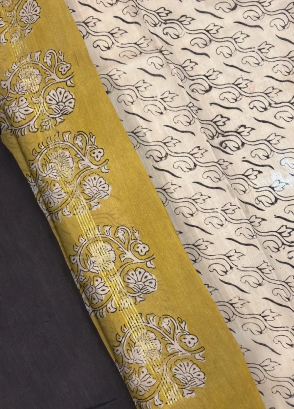 Sun & Ink Chanderi Hand Block Saree - Image 4