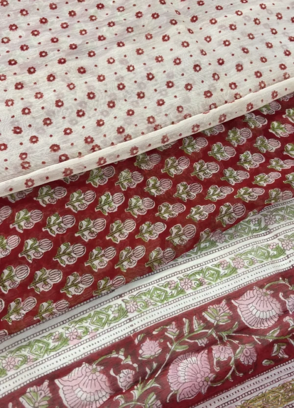 Royal Chanderi Hand Block Saree - Image 4