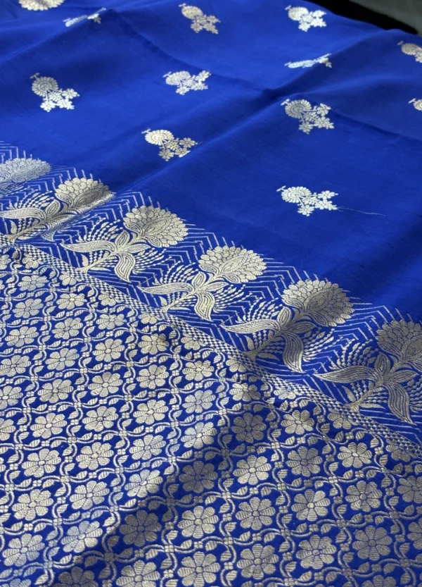 Banarasi Saga Saree – Blue - Image 3