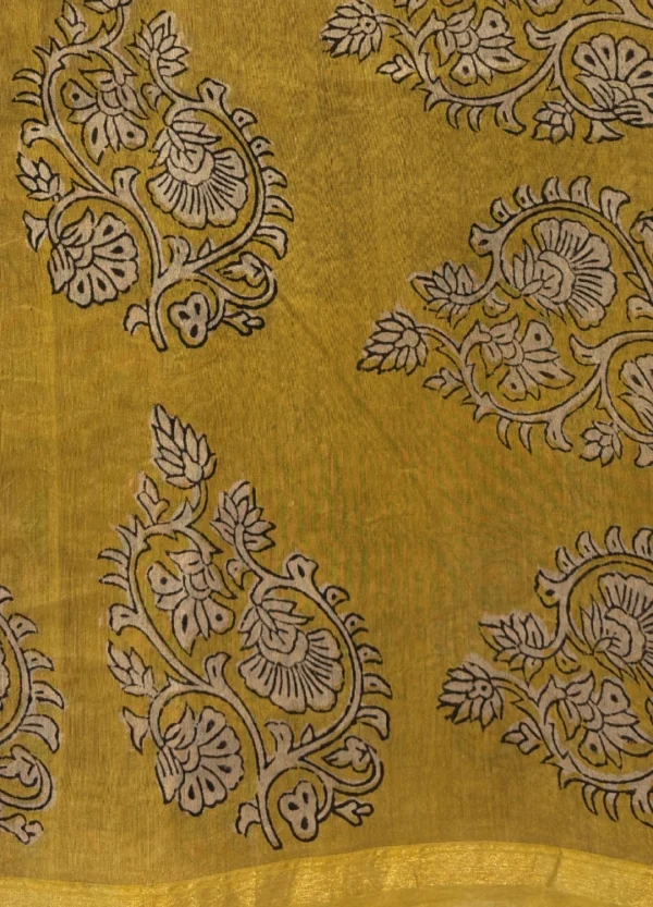 Sun & Ink Chanderi Hand Block Saree - Image 3