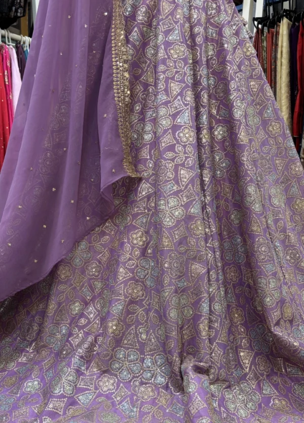 Zari Tissue Sequin Lehenga - Image 3