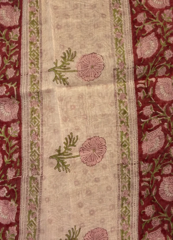 Royal Chanderi Hand Block Saree - Image 5